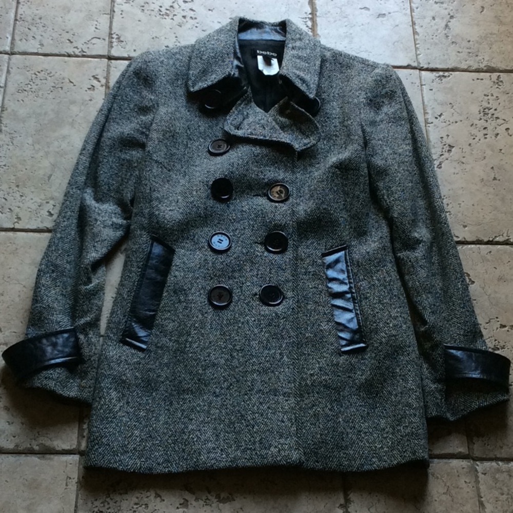 Bebe Jacket with Leather Trim